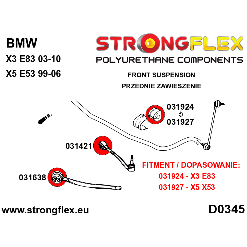 Strongflex BMW E53/Z8/E52 Voorste stabilisatorrubber – 031927B 3 Strongflex BMW E53/Z8/E52 Voorste stabilisatorrubber – 031927B – Bild 3