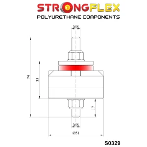 Strongflex 031929B – BMW Versnellingsbaksteun Motorsport, Polyurethaan (80ShA)