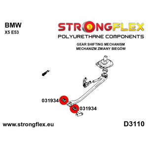 Strongflex BMW E46 Schakelstang Rubber Voorzijde (ovaal 14mm) SPORT ZWART – 031934AX