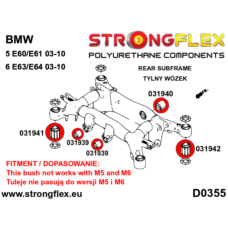 Strongflex BMW E60/E61/E63 Achteras-subframe rubber achter – 031942B 2 Strongflex BMW E60/E61/E63 Achteras-subframe rubber achter – 031942B – Bild 2