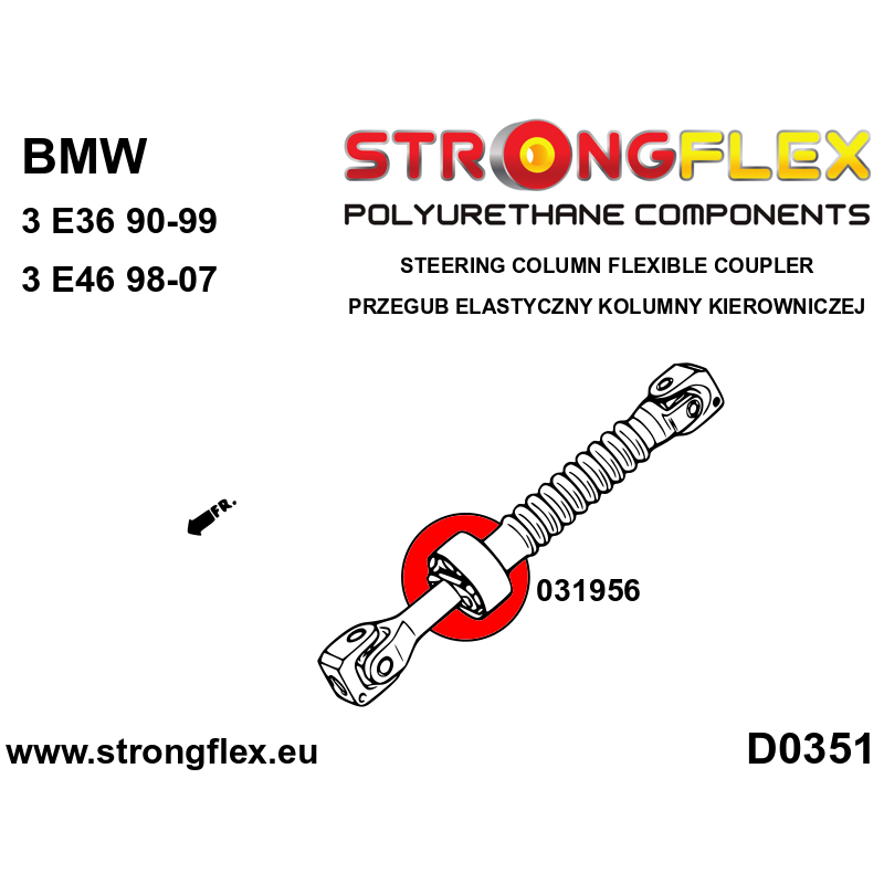 Strongflex 031956A: Steering Column PU Rubber BMW E36 / BMW E46 3 Strongflex 031956A: Stuurkolom PU Rubber BMW E36 / BMW E46 - Image 3