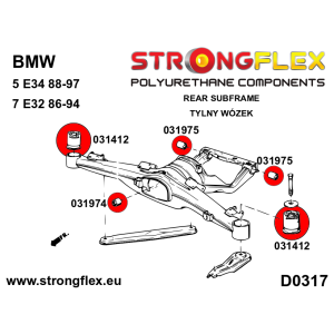 Strongflex BMW E34/E32 Achterdifferentieel - rubber voor – 031974B