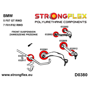 Strongflex BMW F10/F11/F07 Draagarmrubber voor onder – binnenzijde SPORT ZWART – 032009AX