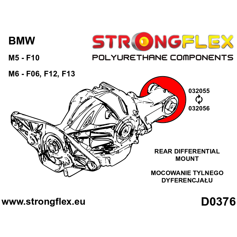 Strongflex BMW F10/F11/F06 Achterste differentieelrubber SPORT – 032056A 2 Strongflex BMW F10/F11/F06 Achterste differentieelrubber SPORT – 032056A - Image 2
