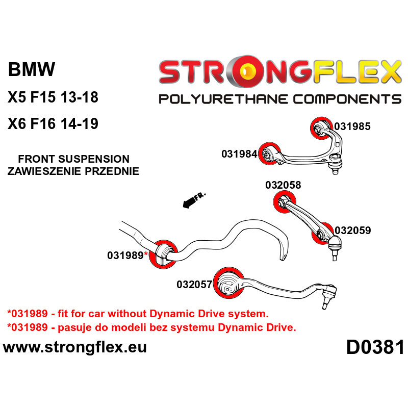 Strongflex BMW F15/F85/F16 Draagarmrubber voor onder - binnenzijde SPORT – 032058A 2 Strongflex BMW F15/F85/F16 Draagarmrubber voor onder - binnenzijde SPORT – 032058A - Image 2