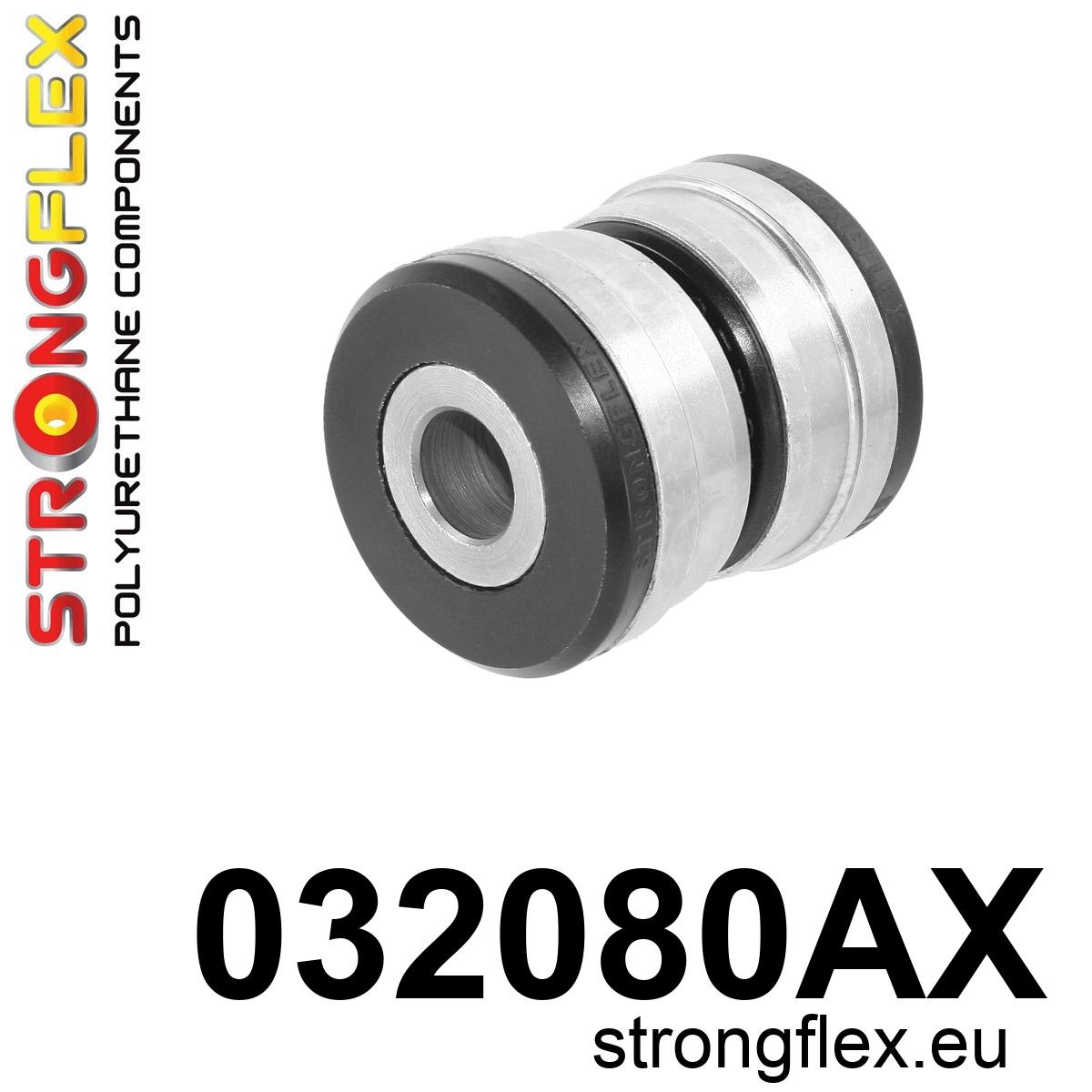 Strongflex BMW E31 Achteras rubberset ZWART – 036083BX 2 Strongflex BMW E31 Achterste trekstangrubber SPORT ZWART – 032080AX