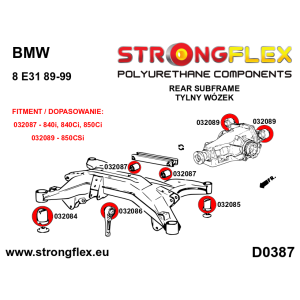 Strongflex BMW E31 Achteras-subframe rubber voor SPORT – 032084A
