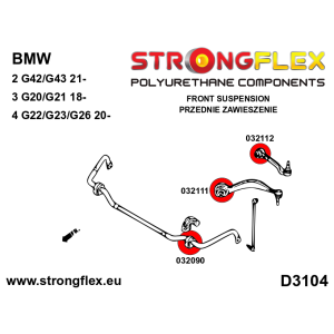 Strongflex BMW G42/G43/G87 Voorste stabilisatorrubber ZWART – 032090BX