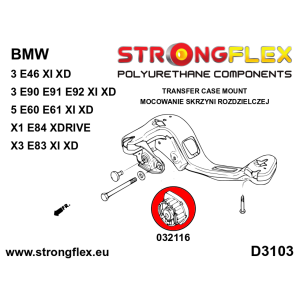 Strongflex BMW E46/E90/E91 Rubberinzet voor tussenbak – 032116B