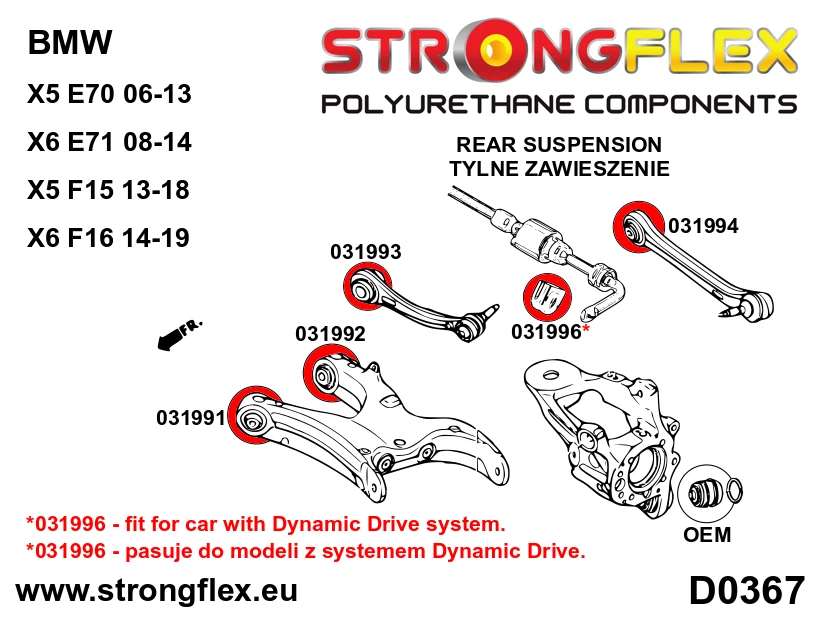 Strongflex BMW E70/E71/E72 Ophangrubberset SPORT – 036054A 3 Strongflex BMW E70/E71/E72 Ophangrubberset SPORT – 036054A – Bild 3