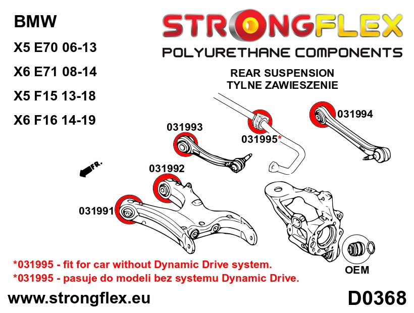 Strongflex BMW E70/E71/E72 Ophangrubberset – 036054B 4 Strongflex BMW E70/E71/E72 Ophangrubberset – 036054B – Bild 4