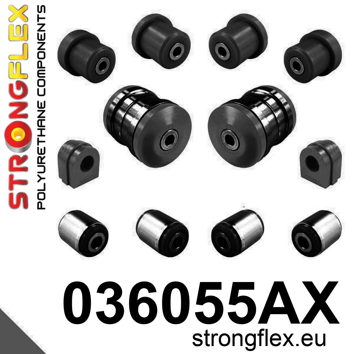 Strongflex BMW E70/E71/E72 Vooras rubberset SPORT ZWART – 036055AX 3 Strongflex BMW E70/E71/E72 Vooras rubberset SPORT ZWART – 036055AX