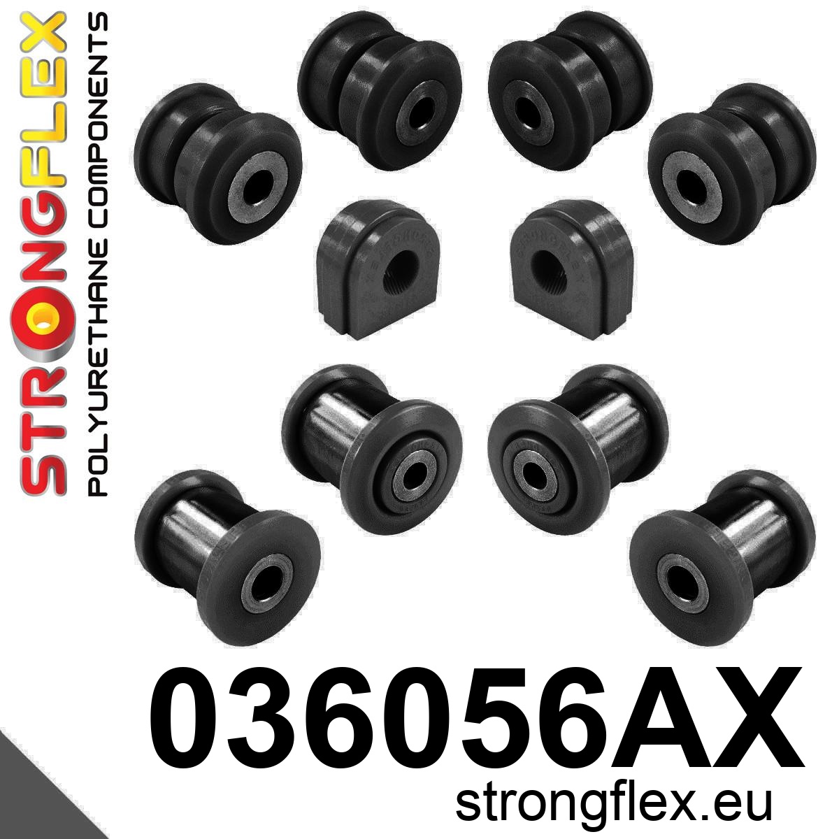 Strongflex BMW E70/F15/E71 Achteras rubberset SPORT ZWART – 036056AX 3 Strongflex BMW E70/F15/E71 Achteras rubberset SPORT ZWART – 036056AX