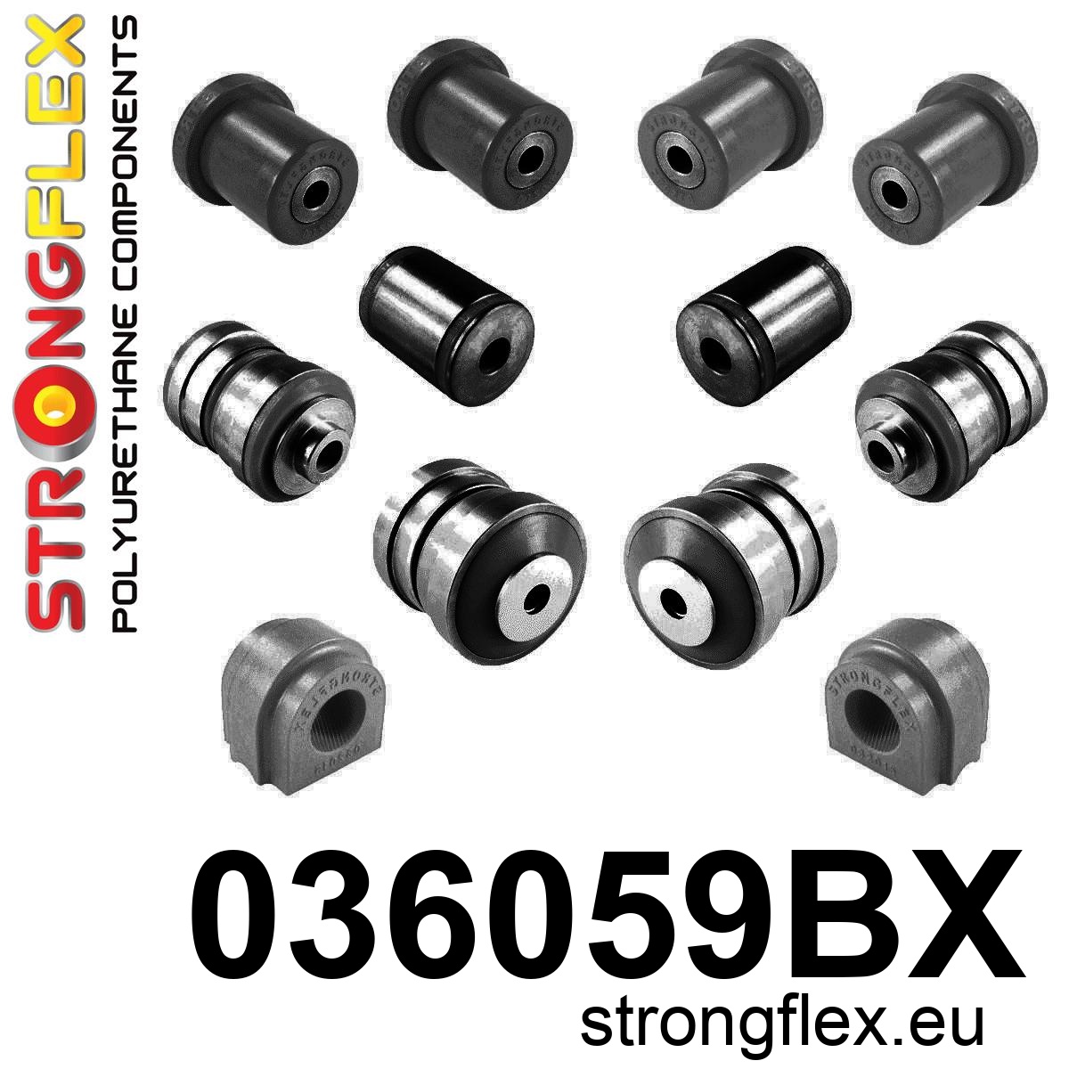 Strongflex BMW F10/F11/F06 Vooras rubberset ZWART – 036059BX 3 Strongflex BMW F10/F11/F06 Vooras rubberset ZWART – 036059BX