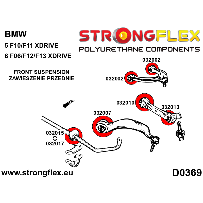 Strongflex BMW F10/F11/F06 Vooras rubberset SPORT – 036059A 2 Strongflex BMW F10/F11/F06 Vooras rubberset SPORT – 036059A – Bild 2