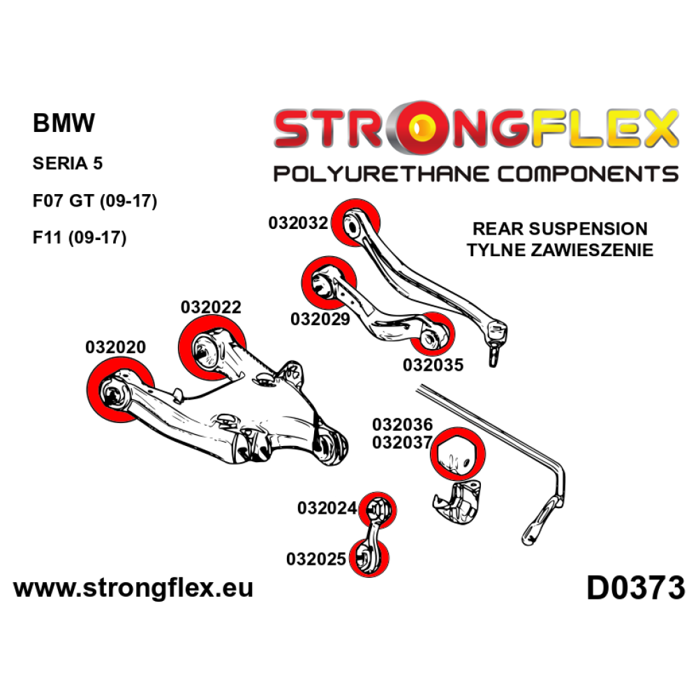 Strongflex BMW F11 Complete suspension bush kit SPORT BLACK – 036065AX