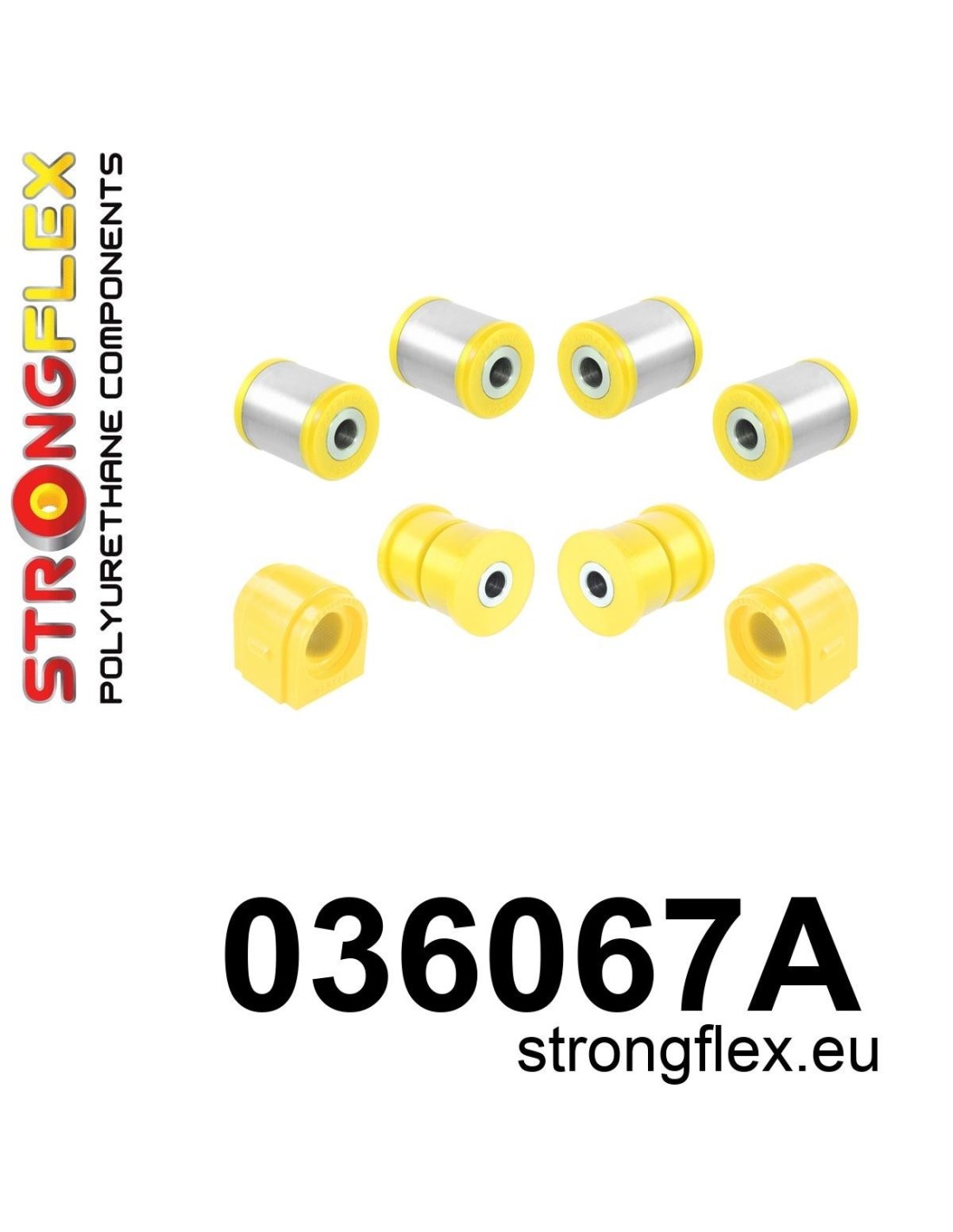 Strongflex BMW F22/F23/F87 Achteras rubberset SPORT ZWART – 036067AX 1 Strongflex BMW F22/F23/F87 Achteras rubberset SPORT – 036067A