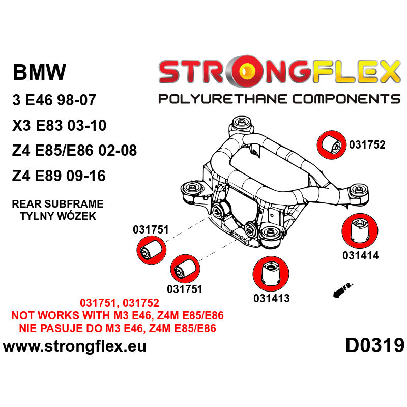 Strongflex BMW Z4/E89 Complete ophangrubberset SPORT ZWART – 036072AX 3 Strongflex BMW Z4/E89 Complete ophangrubberset SPORT ZWART – 036072AX - Afbeelding 3