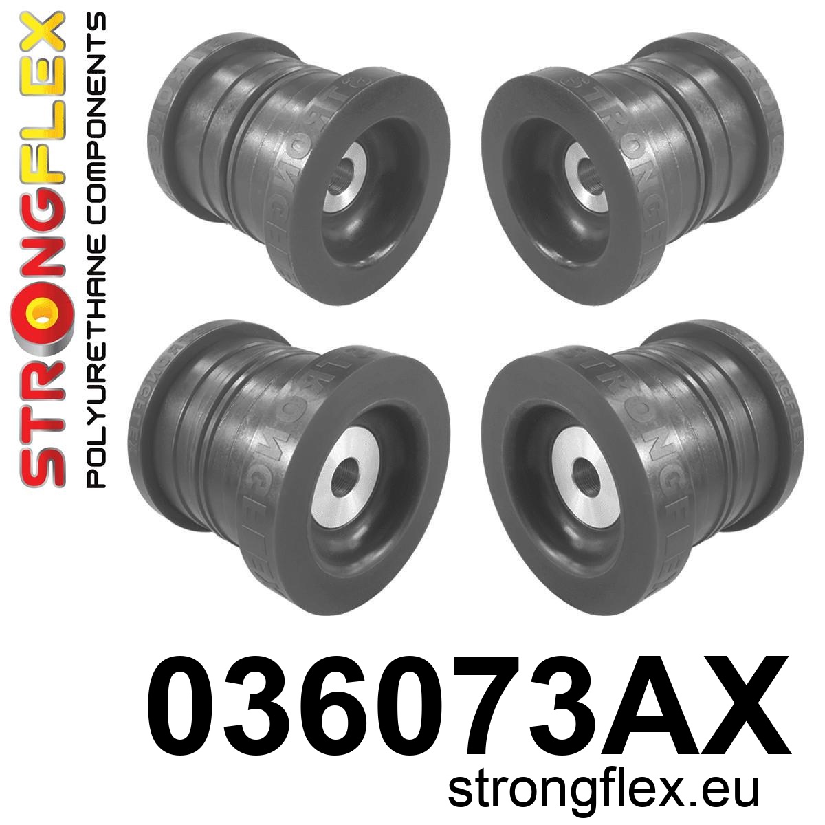 Strongflex Toyota Supra Achteras-subframe rubberset SPORT ZWART – 036073AX 3 Strongflex Toyota Supra Achteras-subframe rubberset SPORT ZWART – 036073AX