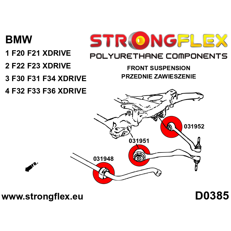 Strongflex BMW F20/F21/F22 Vooras rubberset – 036074B 2 Strongflex BMW F20/F21/F22 Vooras rubberset – 036074B - Afbeelding 2