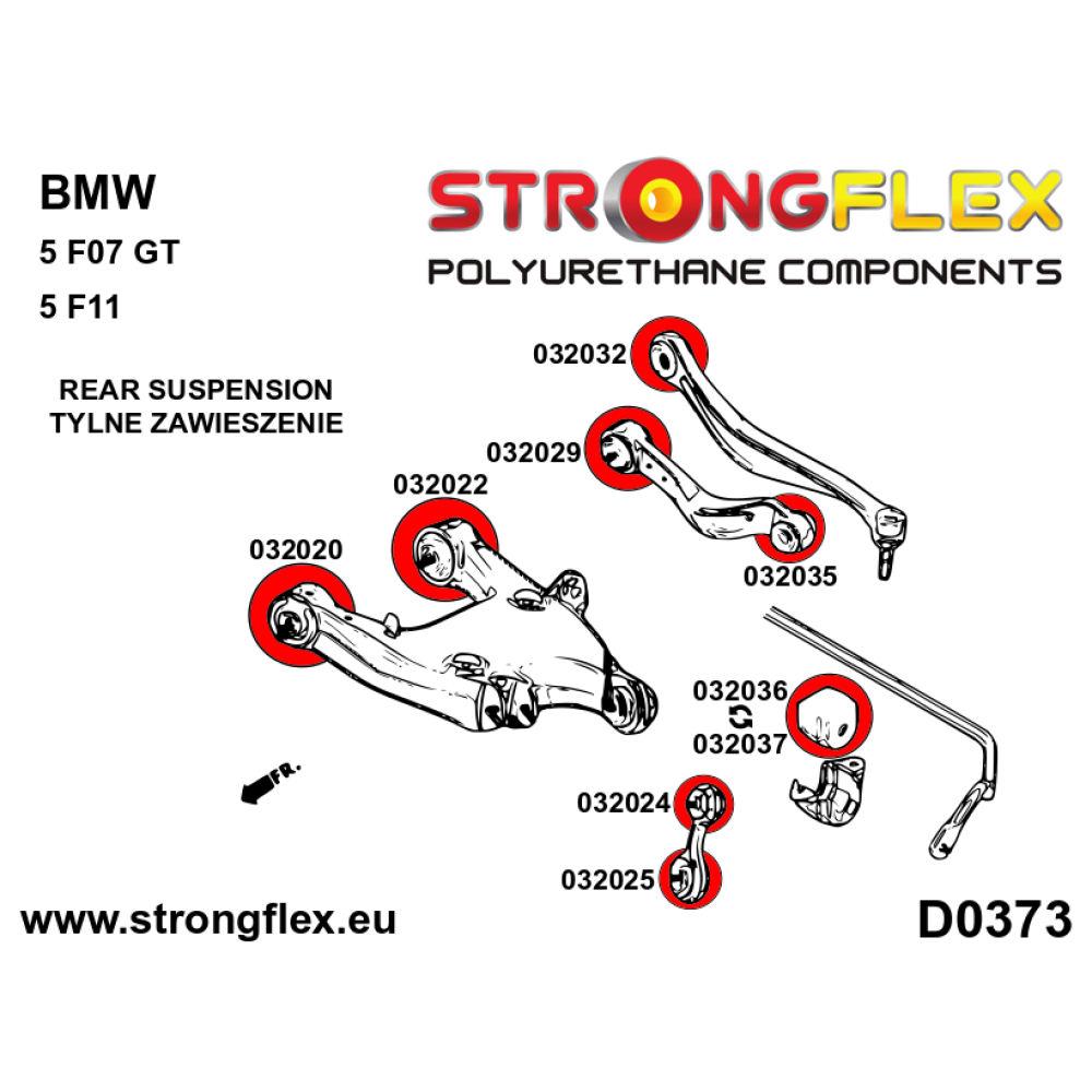 Strongflex BMW F07 Complete ophangrubberset SPORT ZWART – 036079AX