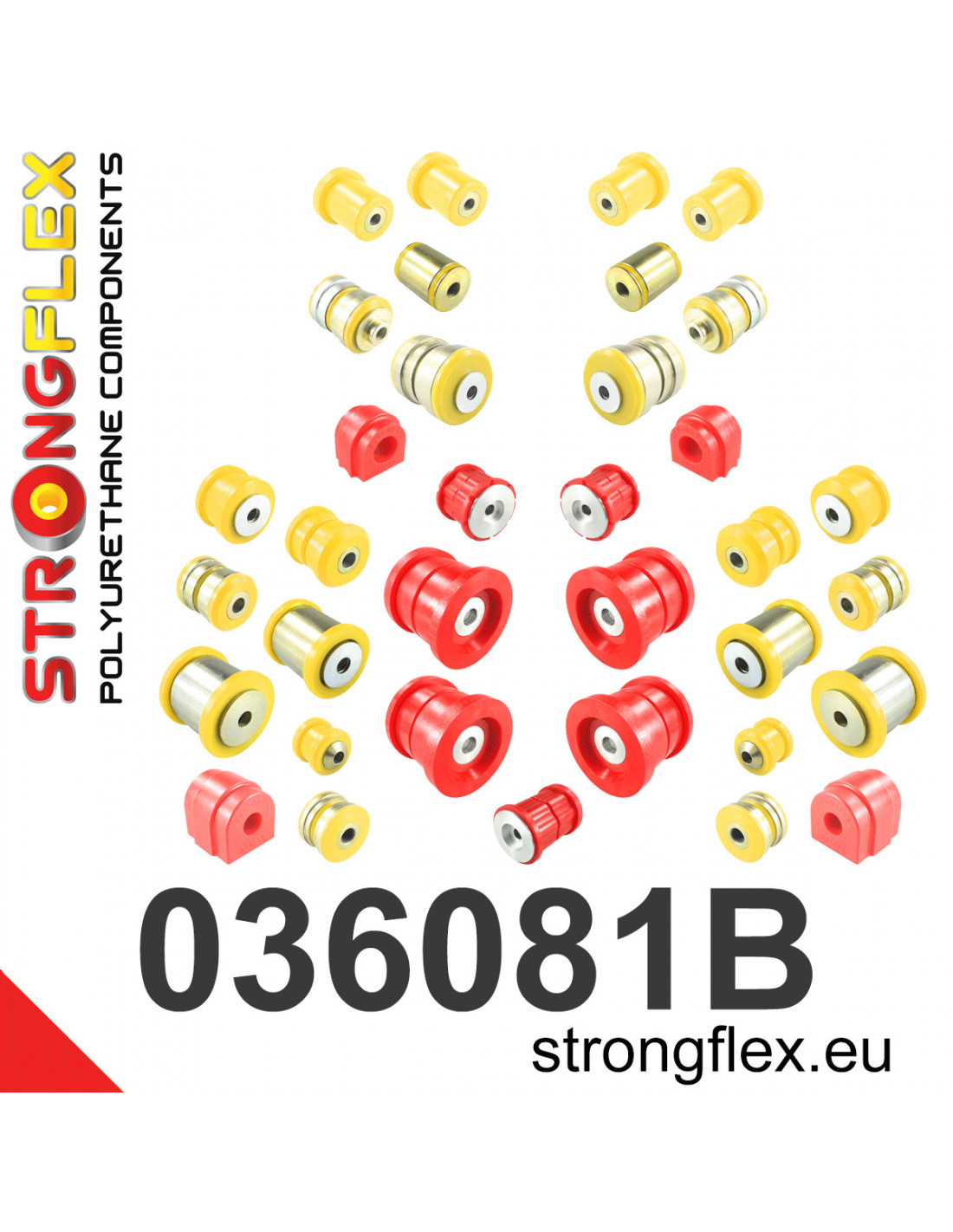 Strongflex BMW F01/F02 Complete ophangrubberset – 036081B 1 Strongflex BMW F01/F02 Complete ophangrubberset – 036081B