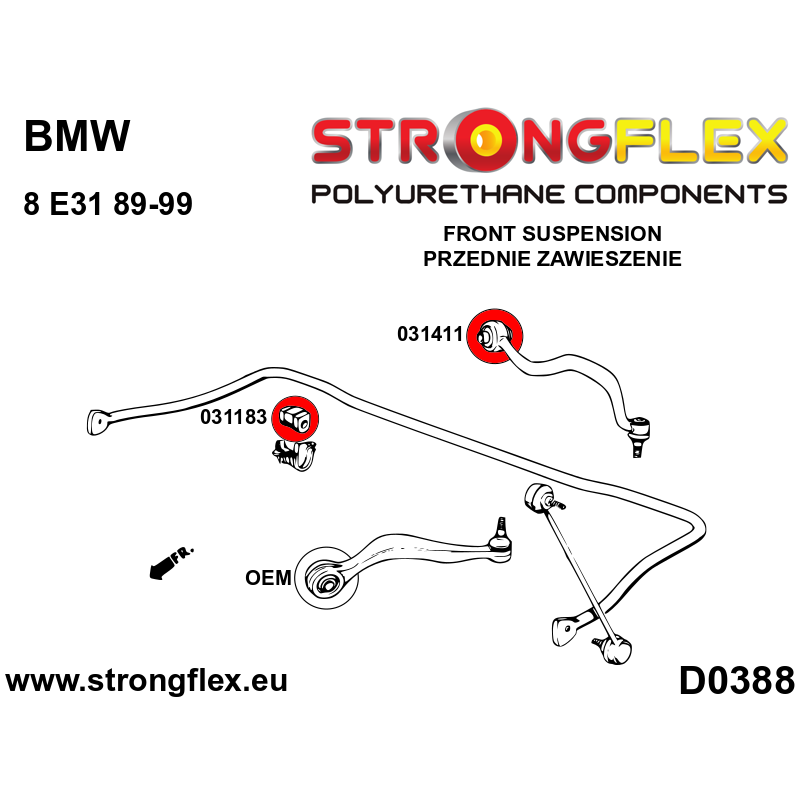 Strongflex BMW E31 Complete ophangrubberset SPORT – 036085A 2 Strongflex BMW E31 Complete ophangrubberset SPORT – 036085A - Afbeelding 2