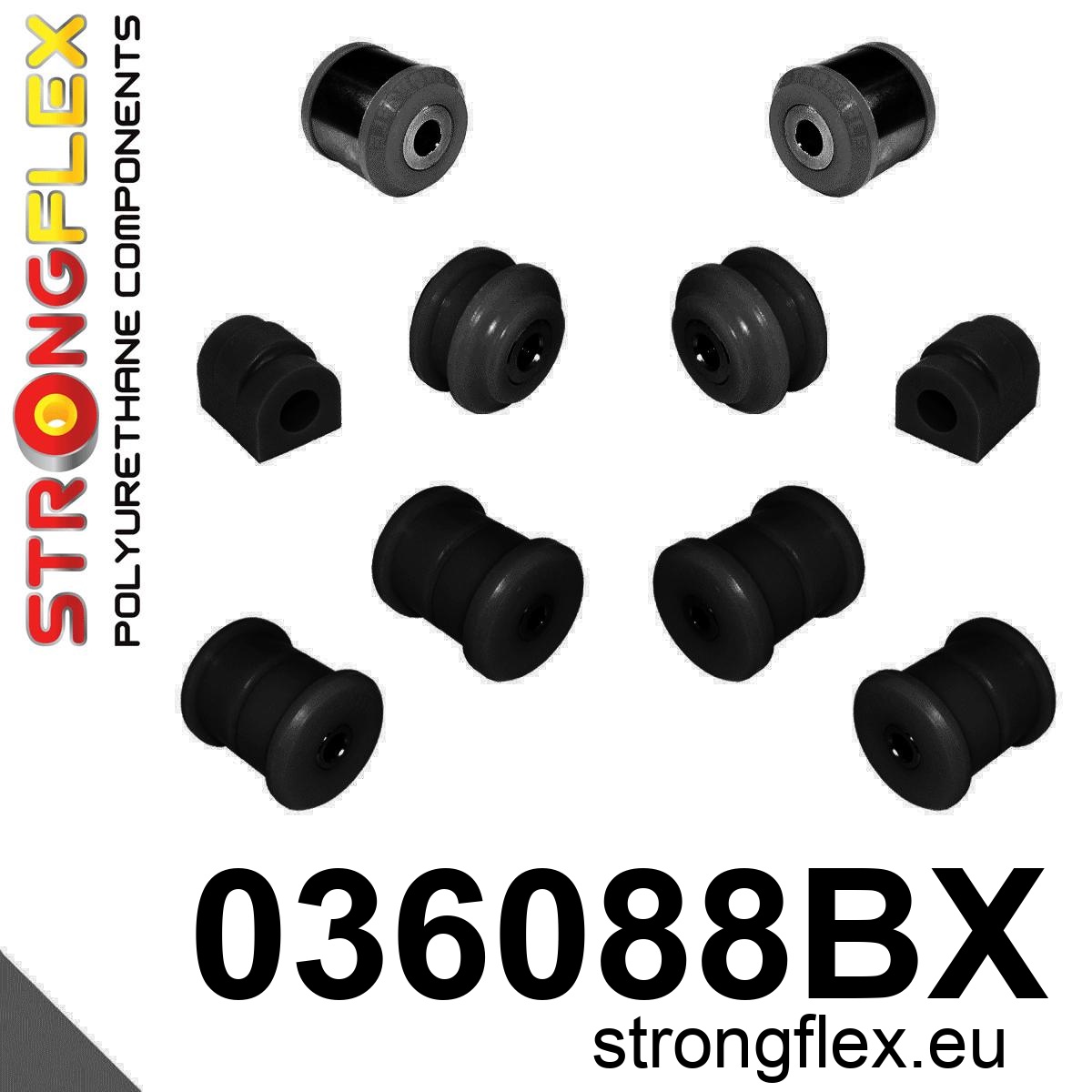 Strongflex BMW E38 Achteras rubberset ZWART – 036088BX 3 Strongflex BMW E38 Achteras rubberset ZWART – 036088BX