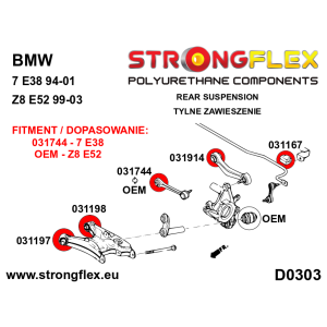 Strongflex BMW Z8/E52 Achteras rubberset – 036090B