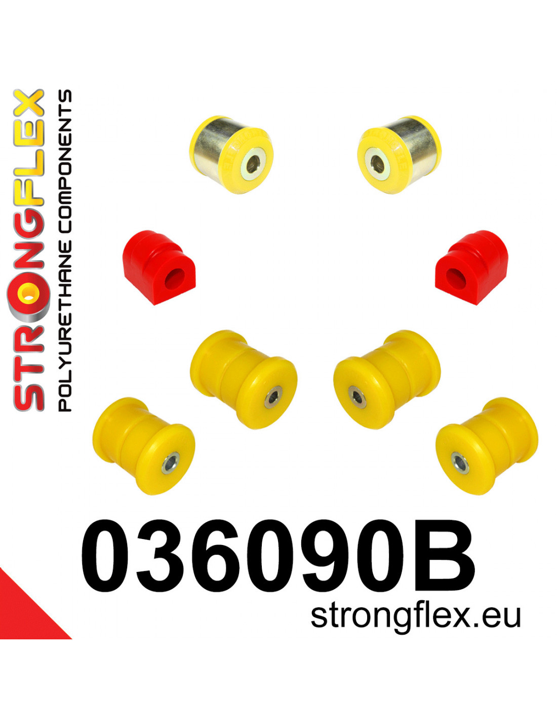 Strongflex BMW Z8/E52 Achteras rubberset – 036090B 1 Strongflex BMW Z8/E52 Achteras rubberset – 036090B