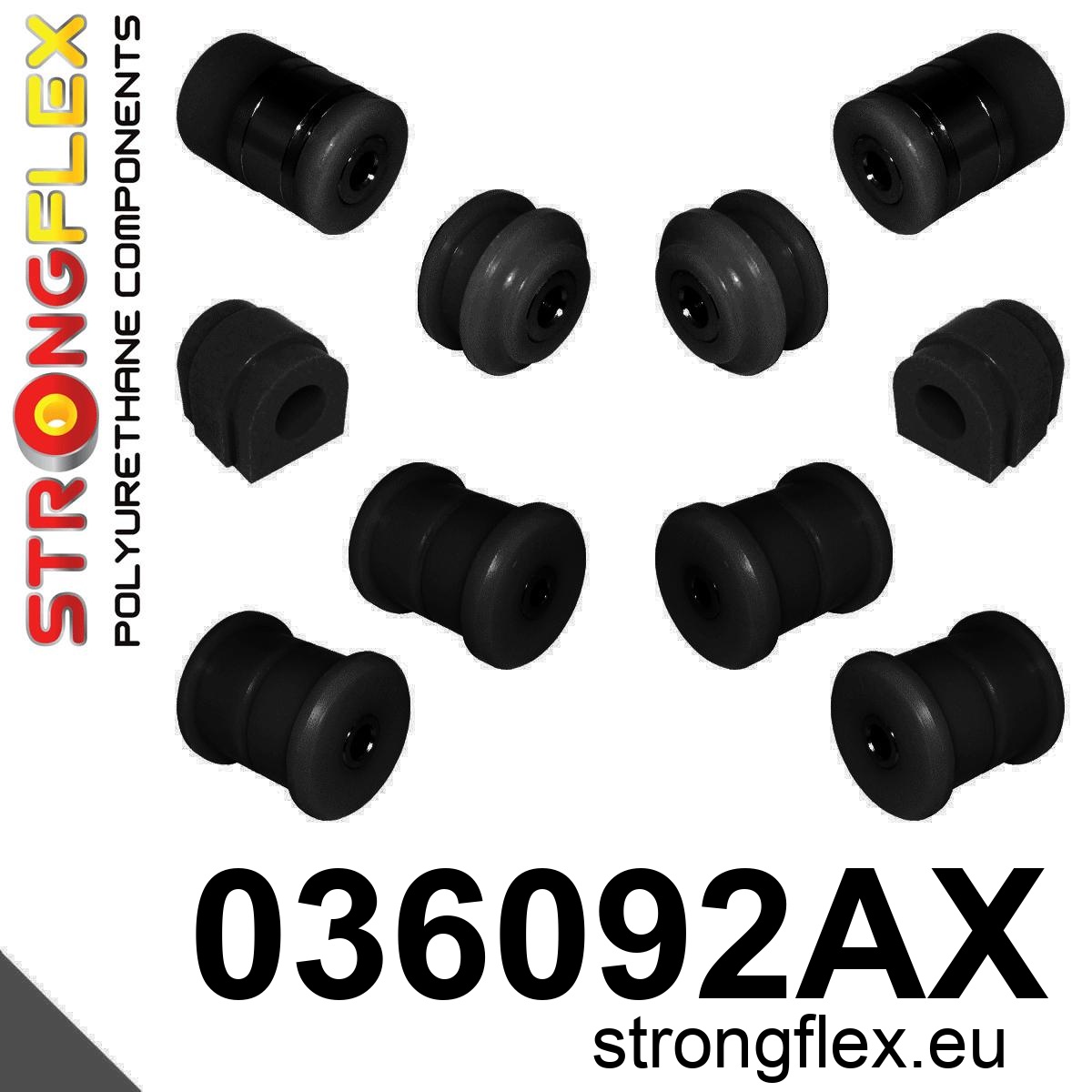 Strongflex BMW E60/E61/E63 Achteras rubberset SPORT ZWART – 036092AX 3 Strongflex BMW E60/E61/E63 Achteras rubberset SPORT ZWART – 036092AX