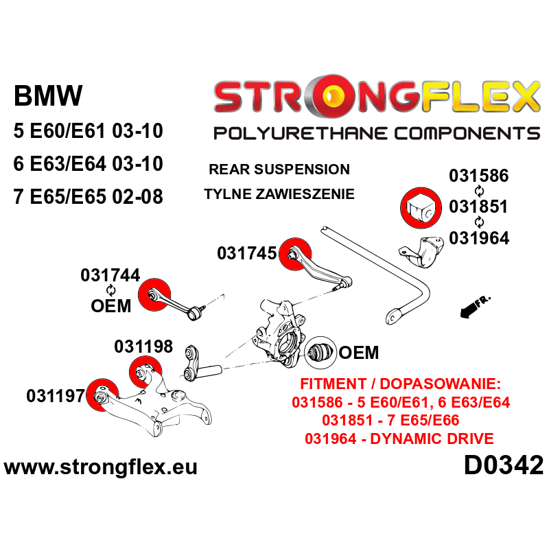 Strongflex BMW E60/E61/E63 Achteras rubberset SPORT – 036092A 2 Strongflex BMW E60/E61/E63 Achteras rubberset SPORT – 036092A - Image 2