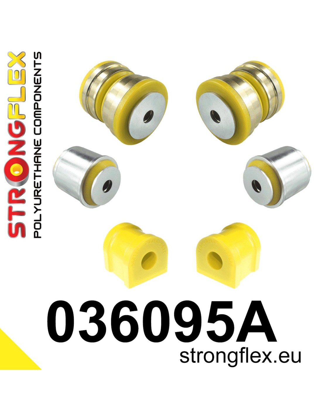 Strongflex BMW E83/E53 Vooras rubberset SPORT ZWART – 036095AX 1 Strongflex BMW E83/E53 Vooras rubberset SPORT – 036095A