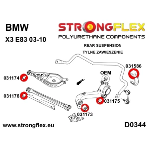 Strongflex BMW E83 Achteras rubberset – 036096B