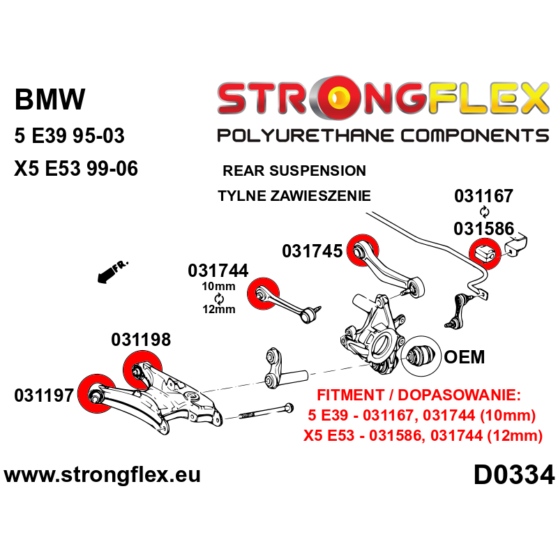 Strongflex BMW E53 Achteras rubberset SPORT – 036097A 2 Strongflex BMW E53 Achteras rubberset SPORT – 036097A – Image 2