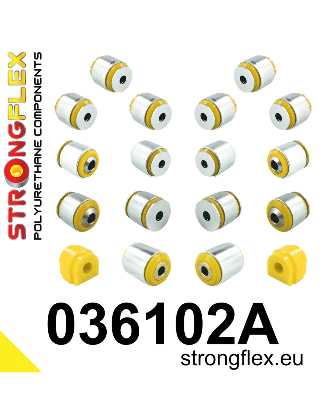 Strongflex BMW F25/F26 Achteras rubberset SPORT – 036102A 1 Strongflex BMW F25/F26 Achteras rubberset SPORT – 036102A