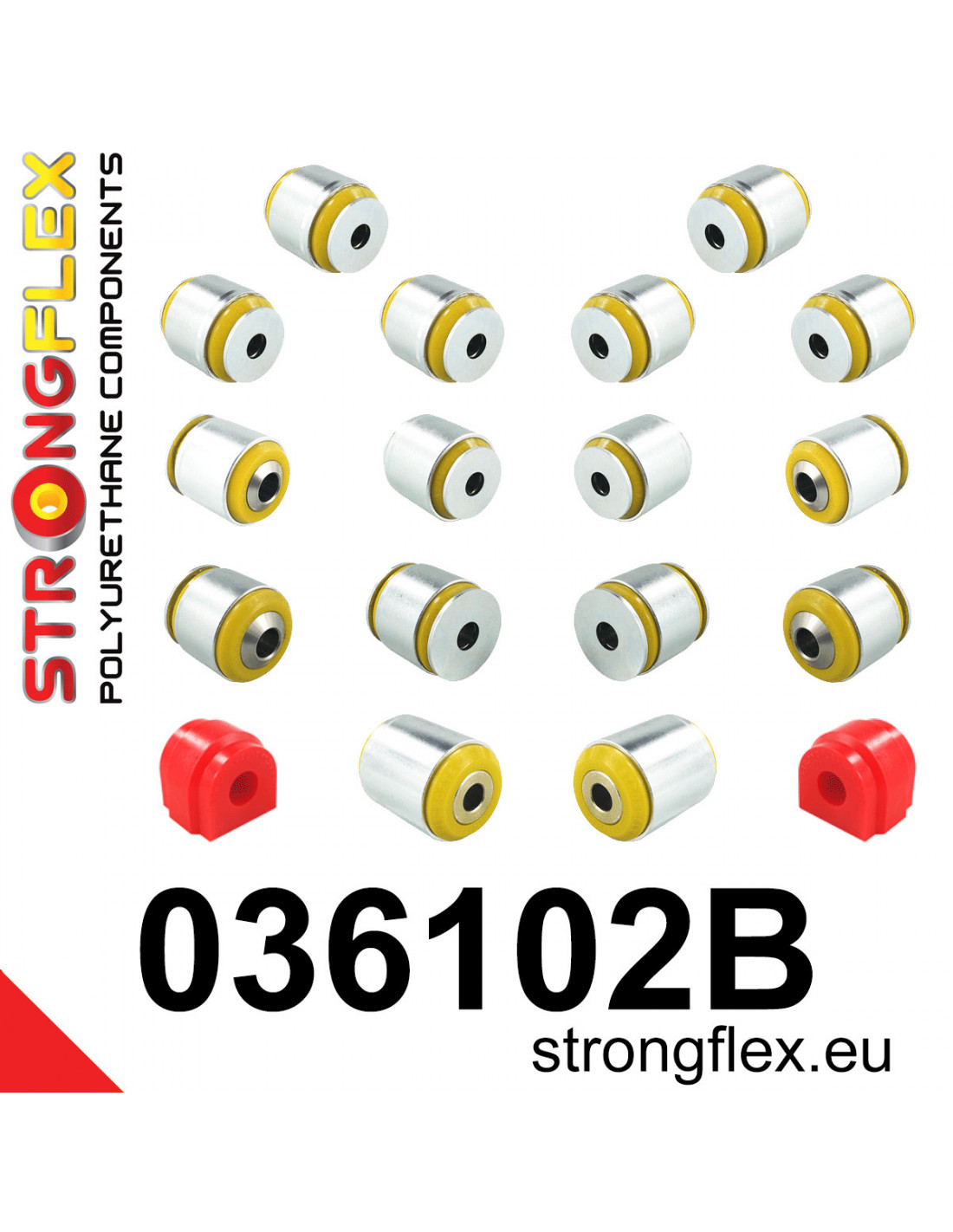 Strongflex BMW F25/F26 Achteras rubberset – 036102B 1 Strongflex BMW F25/F26 Achteras rubberset – 036102B