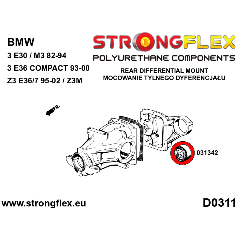 Strongflex BMW E30 Polyurethaan rubberset voor- en achteras ZWART – 036103BX 5 Strongflex BMW E30 Polyurethaan rubberset voor- en achteras ZWART – 036103BX – Image 5