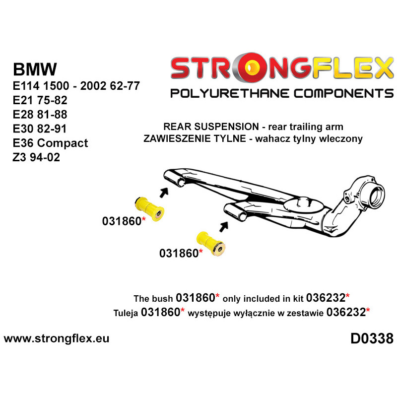 Strongflex BMW E23 Achteras rubberset SPORT ZWART – 036125AX 4 Strongflex BMW E23 Achteras rubberset SPORT ZWART – 036125AX – Bild 4