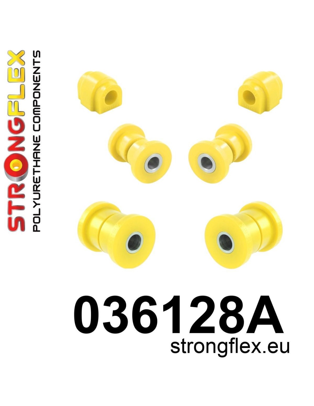 Strongflex BMW E21 Vooras rubberset SPORT ZWART – 036128AX 1 Strongflex BMW E21 Vooras rubberset SPORT – 036128A