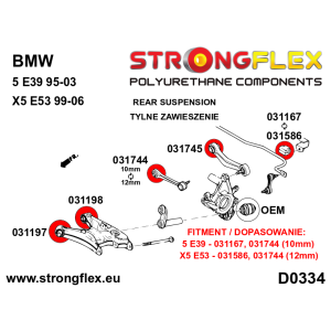 Strongflex BMW E39 Achteras rubberset – 036130B
