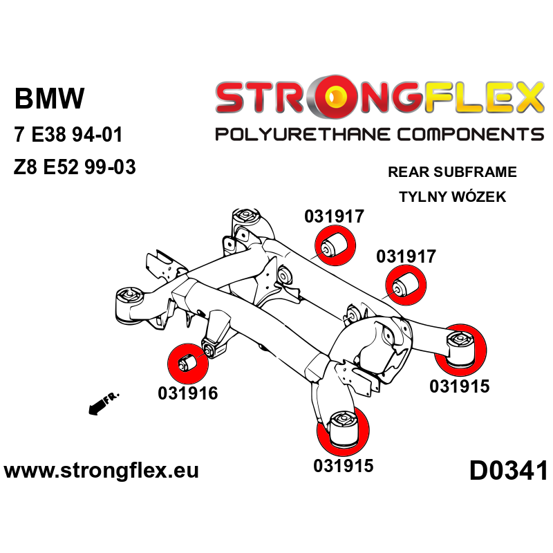 Strongflex BMW Z8/E52 Complete ophangrubberset – 036132B 4 Strongflex BMW Z8/E52 Complete ophangrubberset – 036132B – Bild 4