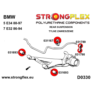 Strongflex BMW E34/E32 Achterste ophangset SPORT – 036172A