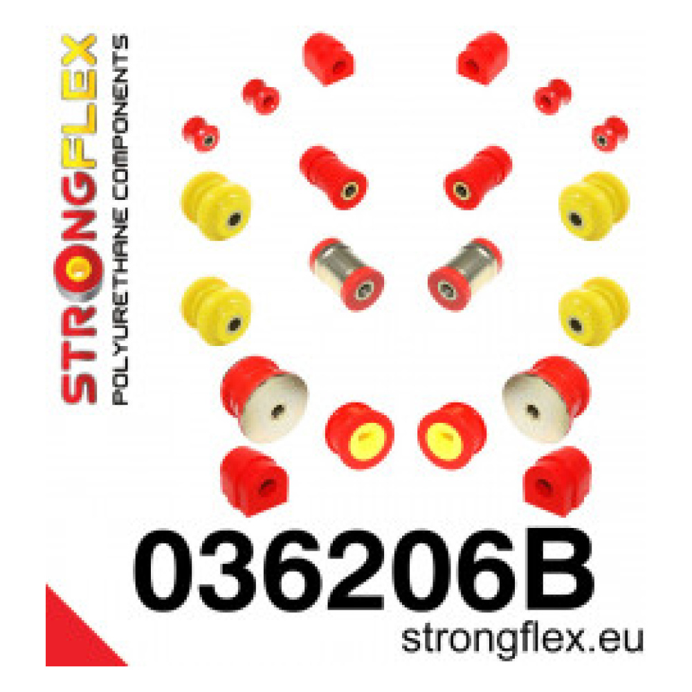 Strongflex BMW E46 Buchsensatz Vorder- und Hinterachse SCHWARZ – 036206BX