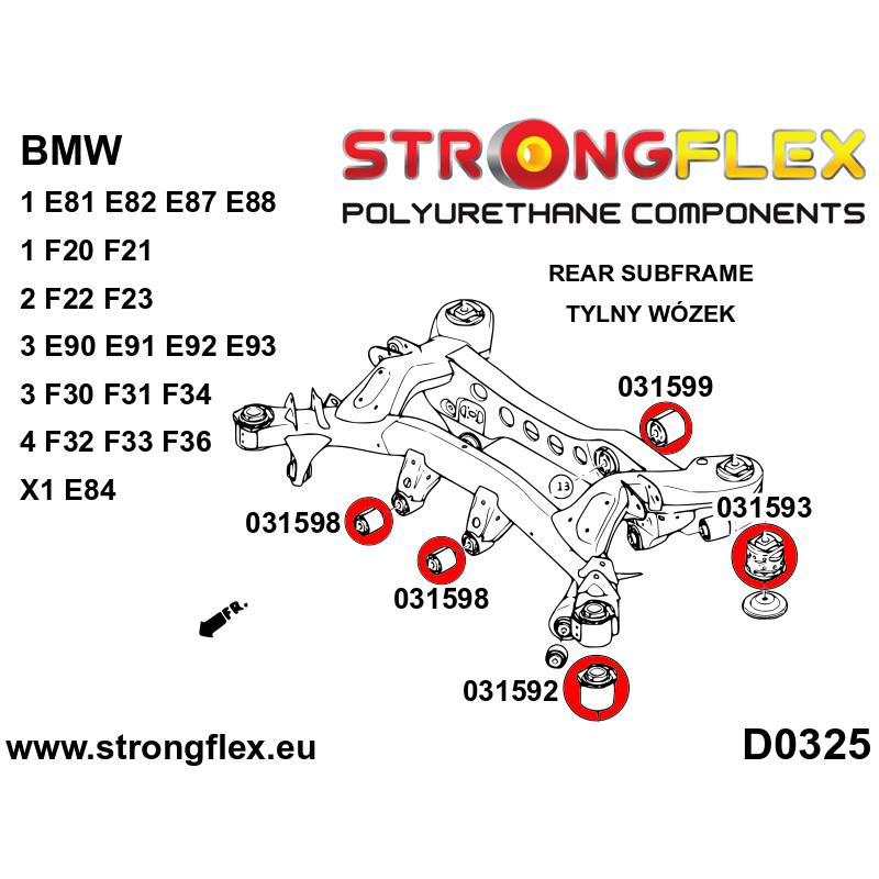 Strongflex BMW E81/E82/E87 Complete polyurethaan rubberset voor- en achteras SPORT ZWART – 036215AX 3 Strongflex BMW E81/E82/E87 Complete polyurethaan rubberset voor- en achteras SPORT ZWART – 036215AX - Afbeelding 3
