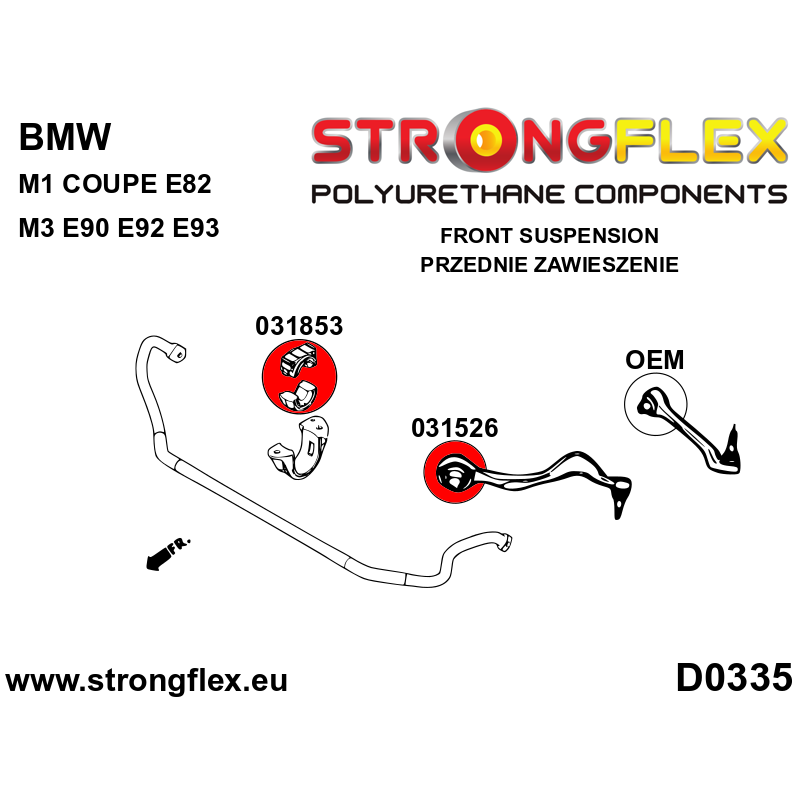 Strongflex BMW E81/E82/E87 Polyurethaan rubberset voor- en achteras SPORT – 036230A 2 Strongflex BMW E81/E82/E87 Polyurethaan rubberset voor- en achteras SPORT – 036230A - Afbeelding 2