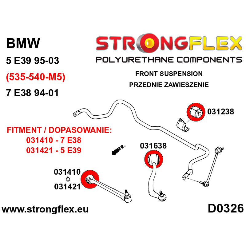 Strongflex BMW E39 Polyurethaan rubberset voor- en achteras (E39 Touring) ZWART – 036234BX 4 Strongflex BMW E39 Polyurethaan rubberset voor- en achteras (E39 Touring) ZWART – 036234BX - Image 4