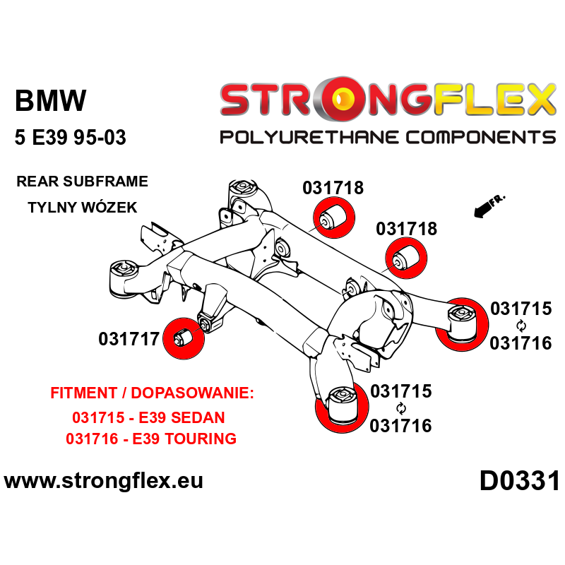 Strongflex BMW E39 Polyurethaan rubberset voor- en achteras (E39 Touring) ZWART – 036234BX 6 Strongflex BMW E39 Polyurethaan rubberset voor- en achteras (E39 Touring) ZWART – 036234BX - Image 6