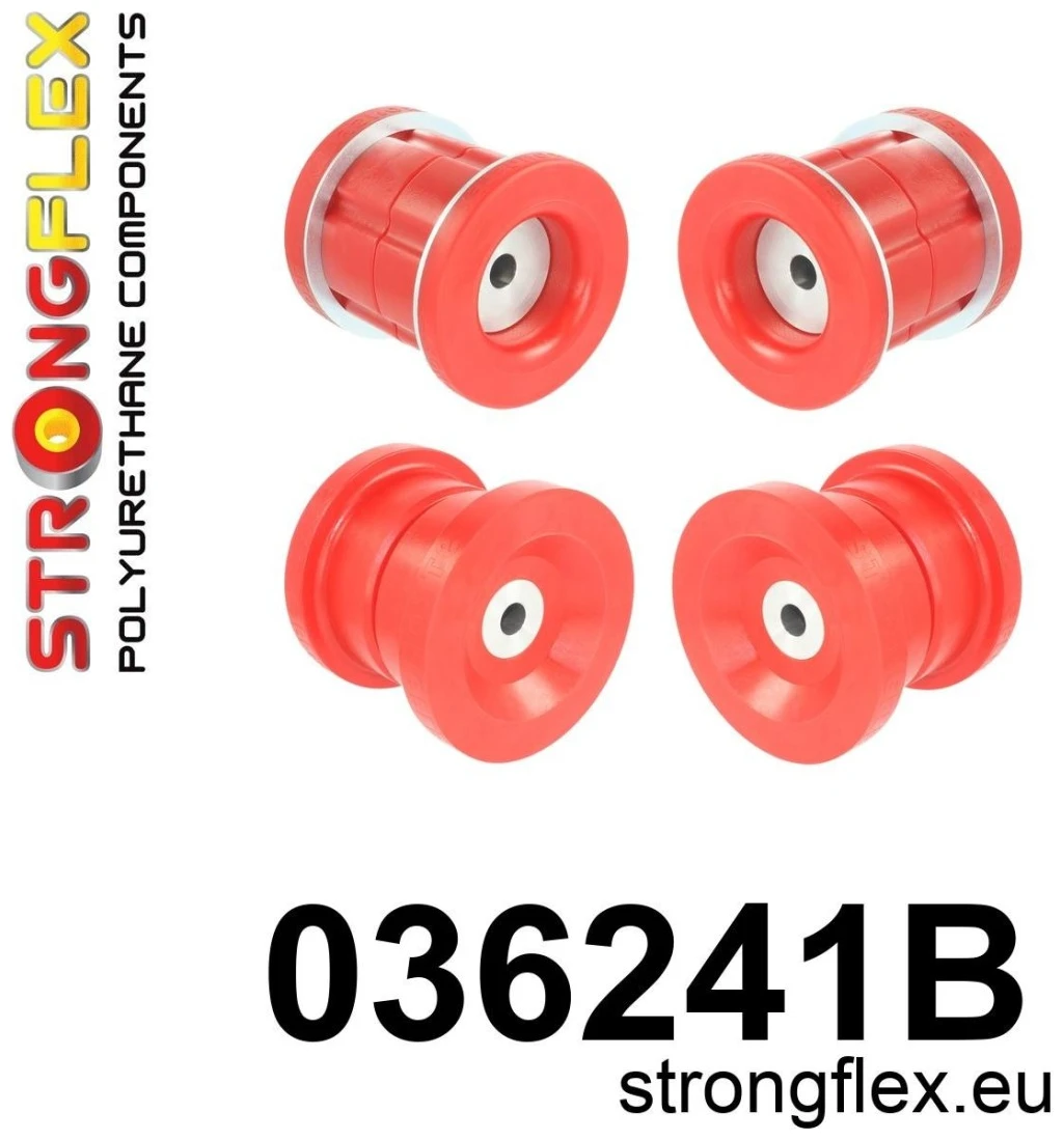 Strongflex BMW E81/E82/E87 Rubberset achteras-subframe ZWART – 036241BX 1 Strongflex BMW E81/E82/E87 Rubberset achteras-subframe – 036241B