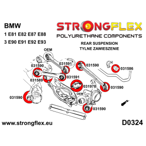Strongflex BMW E81/E82/E87 Achterwielophanging set SPORT – 036242A